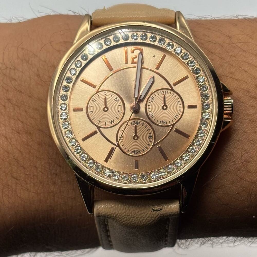 Tan & Rose Gold Men's Watch